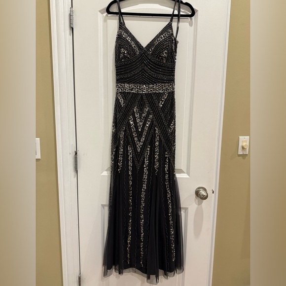 Marina Beaded Charcoal Gown - Picture 2 of 3